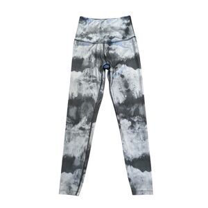 Beyond Yoga High Waisted Midi Legging Gray Foil Tie Dye Metallic Shimmer Silver